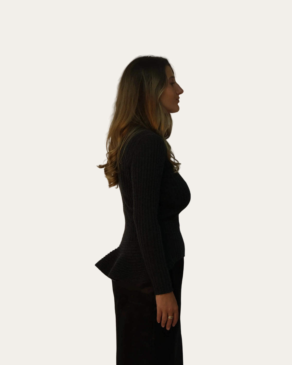 Maglione a Coste con Baschina