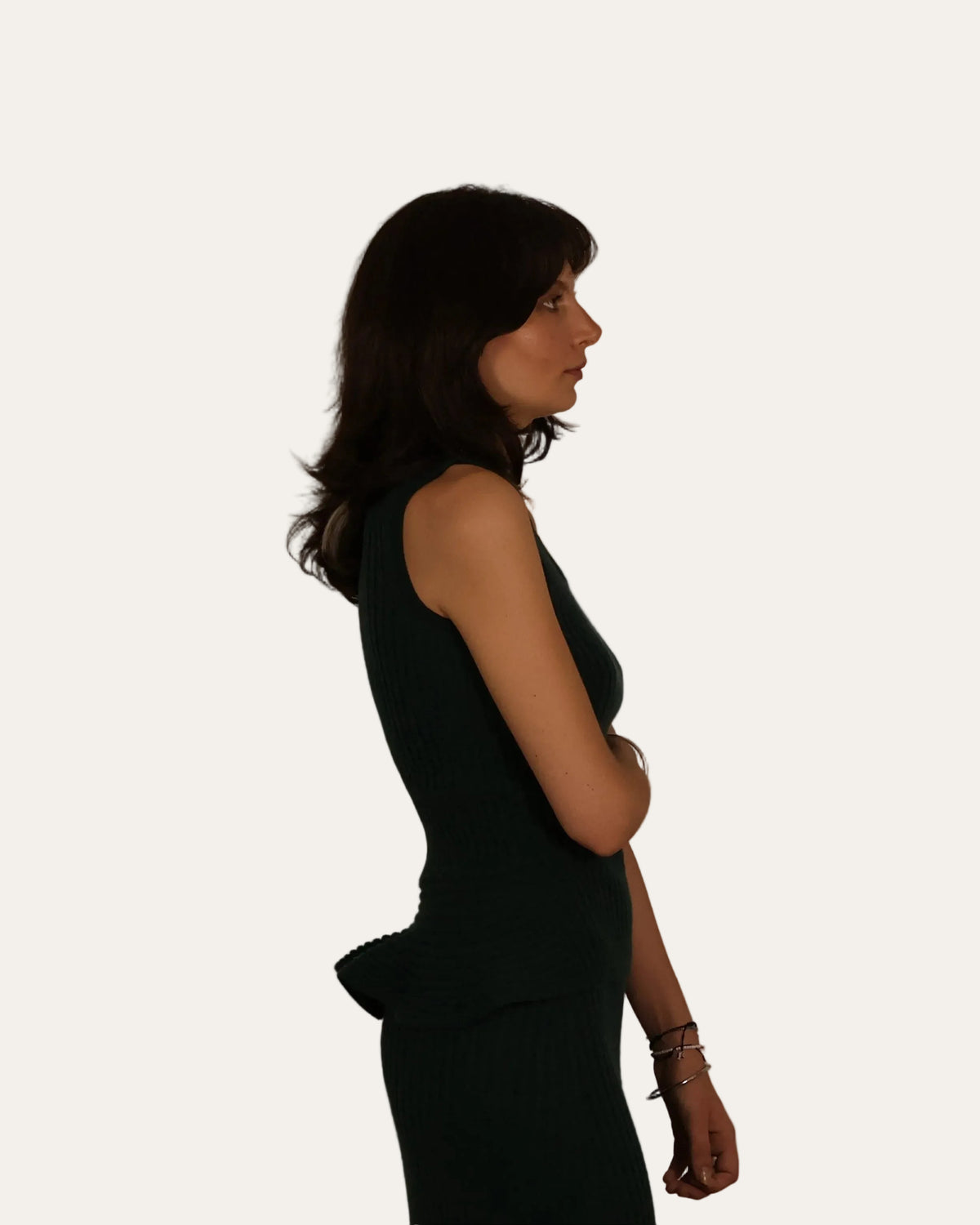 Maglione Smanicato a Coste con Baschina