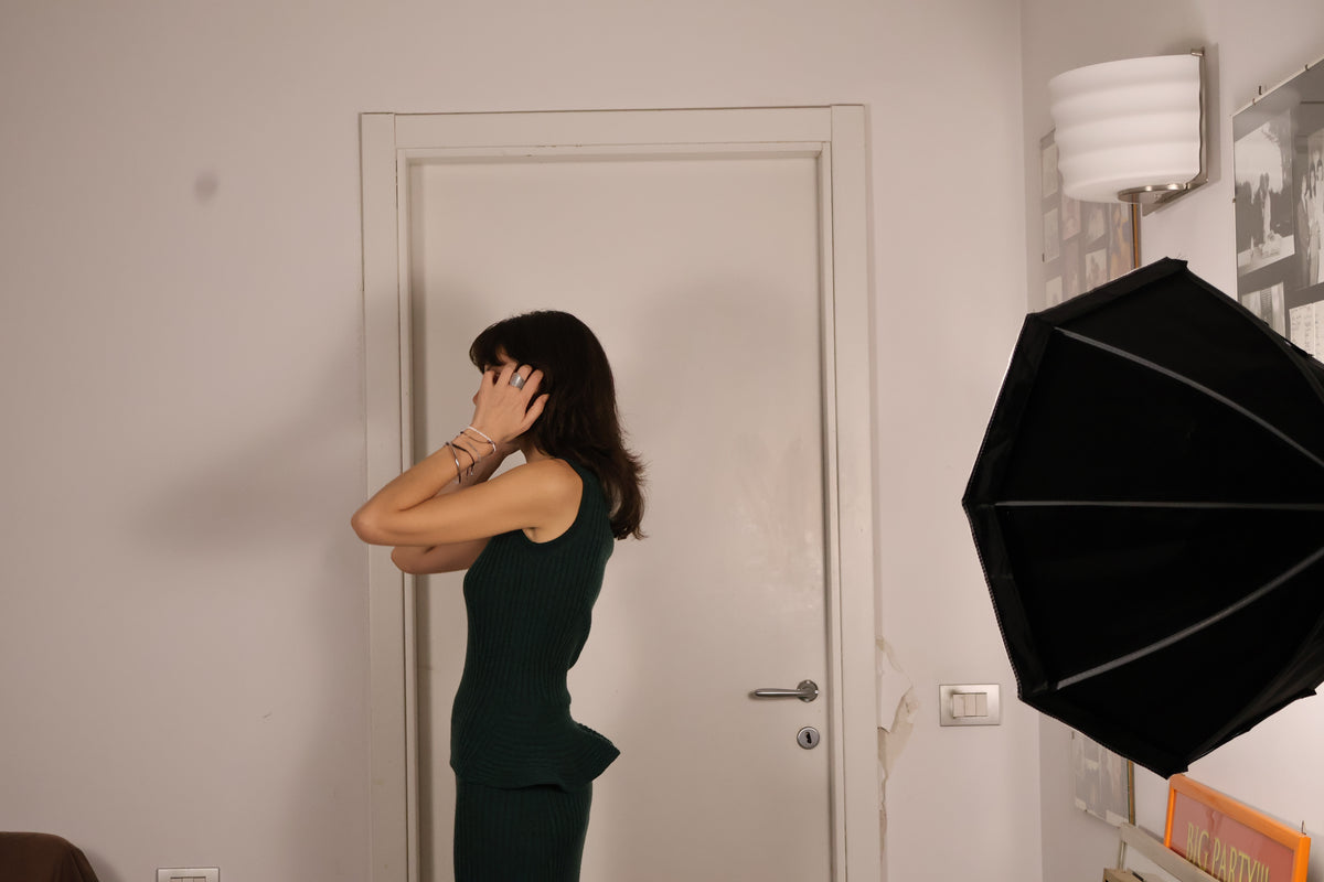 Maglione Smanicato a Coste con Baschina