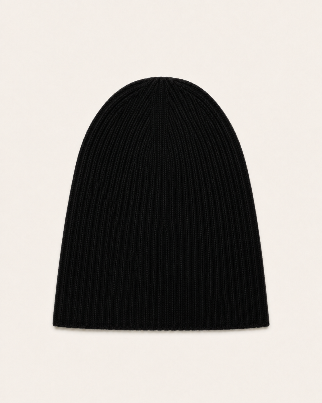 Berretto Cashmi in cashmere nero senza risvolto, vista frontale
