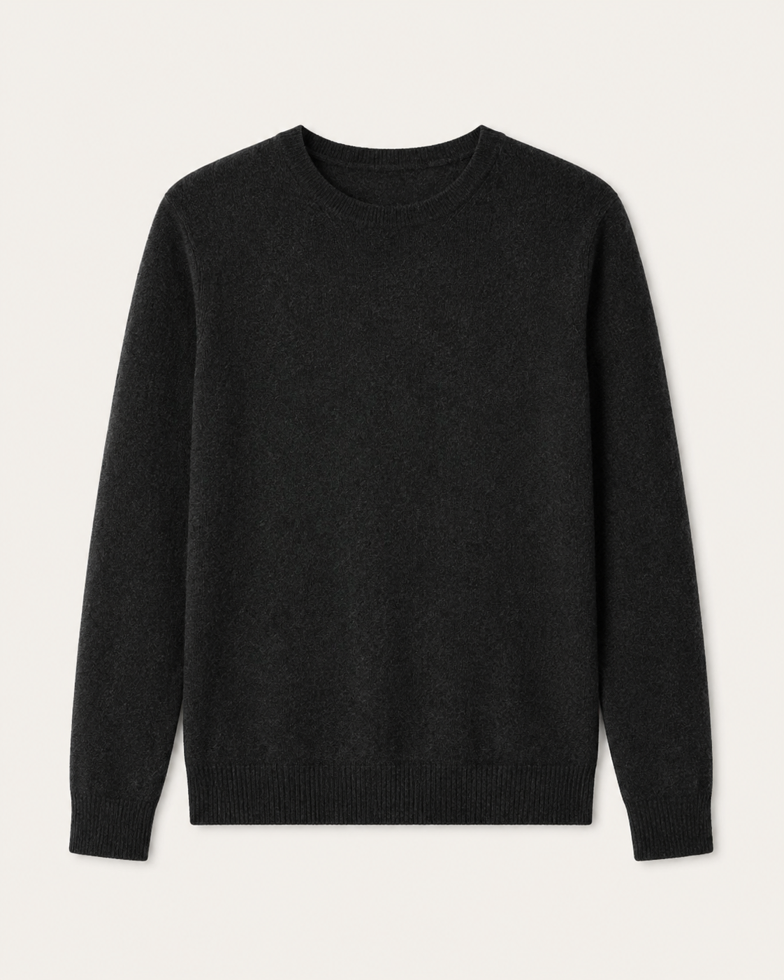 Girocollo Classic Uomo Cashmi grigio antracite in cashmere, vista frontale.