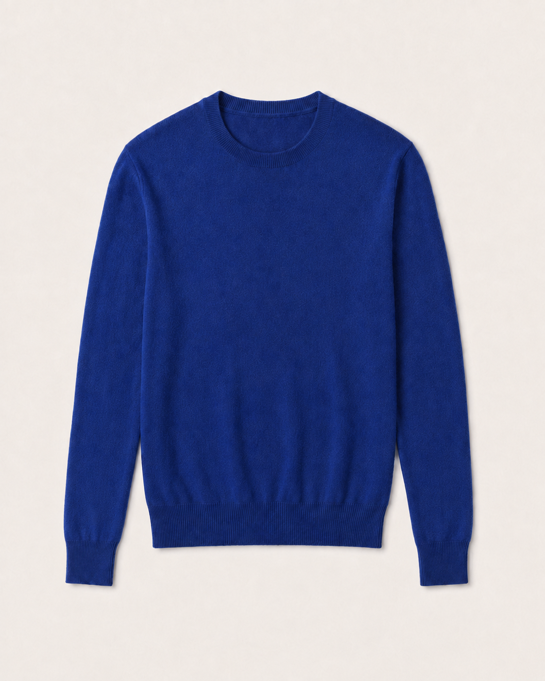 Girocollo Classic Slim Fit Uomo Cashmi blu in cashmere, vista frontale.