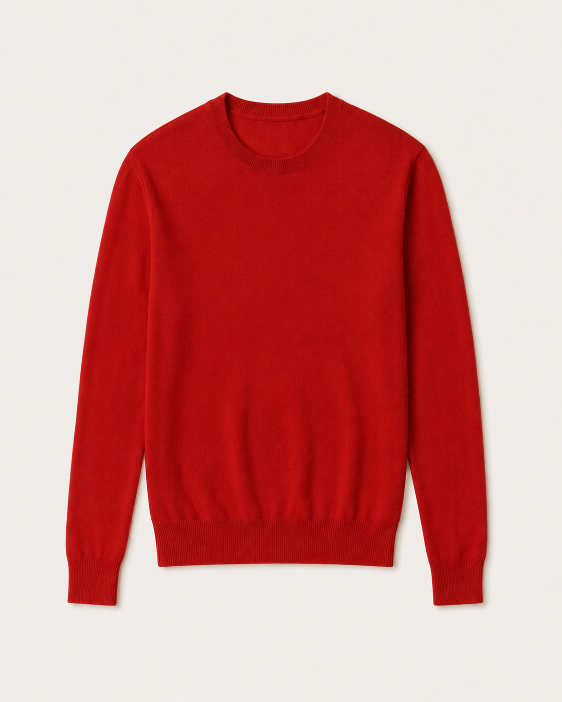Girocollo Classic Slim Fit Uomo Cashmi rosso in cashmere, vista frontale.