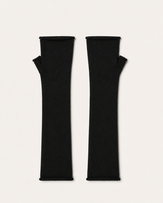 Manicotti in cashmere nero Cashmi