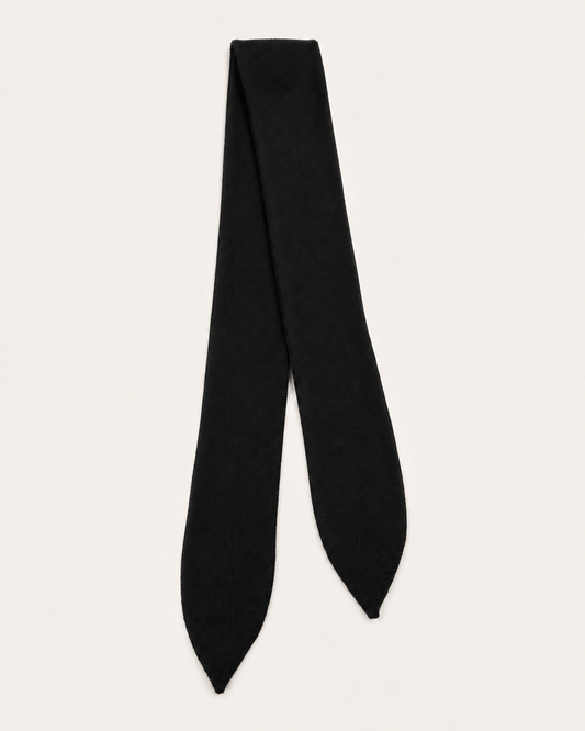 Sciarpa cravatta Cashmi in cashmere nero.